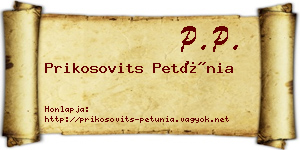 Prikosovits Petúnia névjegykártya